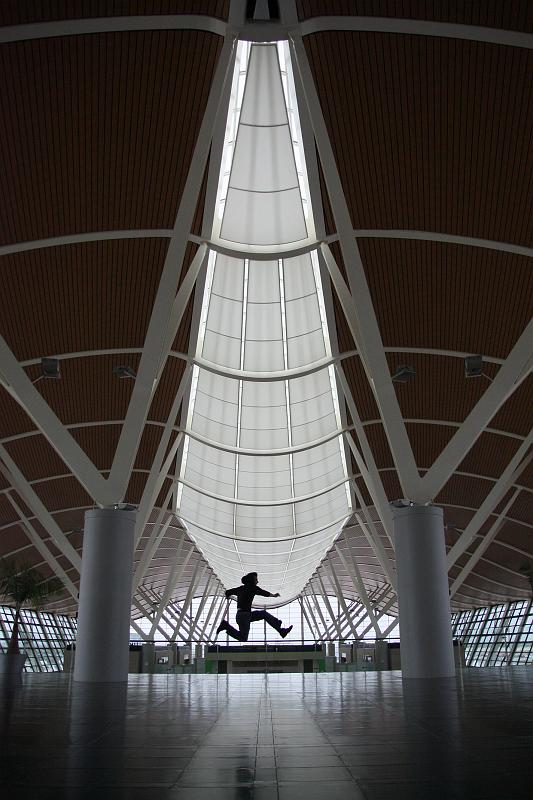 Airport_Art_Patrick_Jump_01.jpg - Airport Shanghai: Big, modern and empty... Another tradtional Chinese jump-pciture.